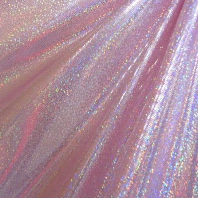 White Rainbow Holographic/Shiny Nylon Spandex Mix Stretchy Fabric