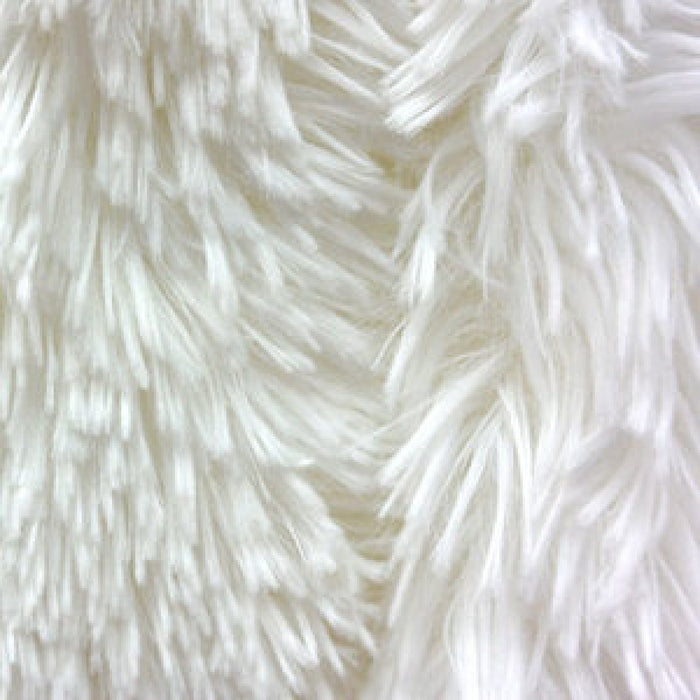 White Shaggy Faux Fur Fabric - Mohair Fur White