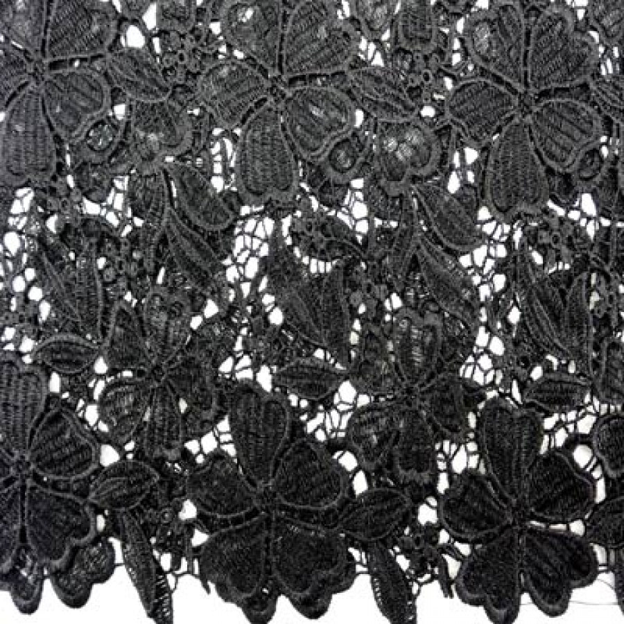Black Geometric Guipure Lace Fabric